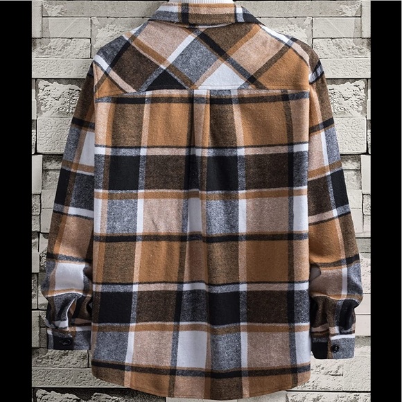 BRAND NEW MENS TRENDY PLAID FLANNEL SHIRT NWT (FALL FASHION) - Picture 2 of 4